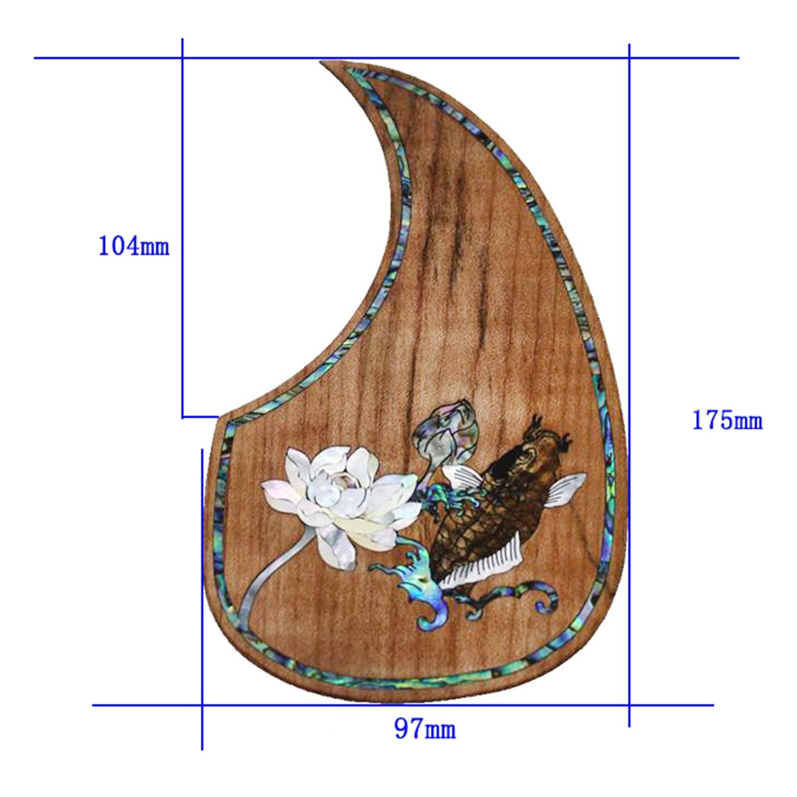 Mały Pickguard Do Gitary Akustycznej Gitara Z Litego Drewna Inkrustowana Kolorowymi Muszlami Solidny Drewniany Uchwyt Płytka Ochronna Do Gitary Akustycznej(M)