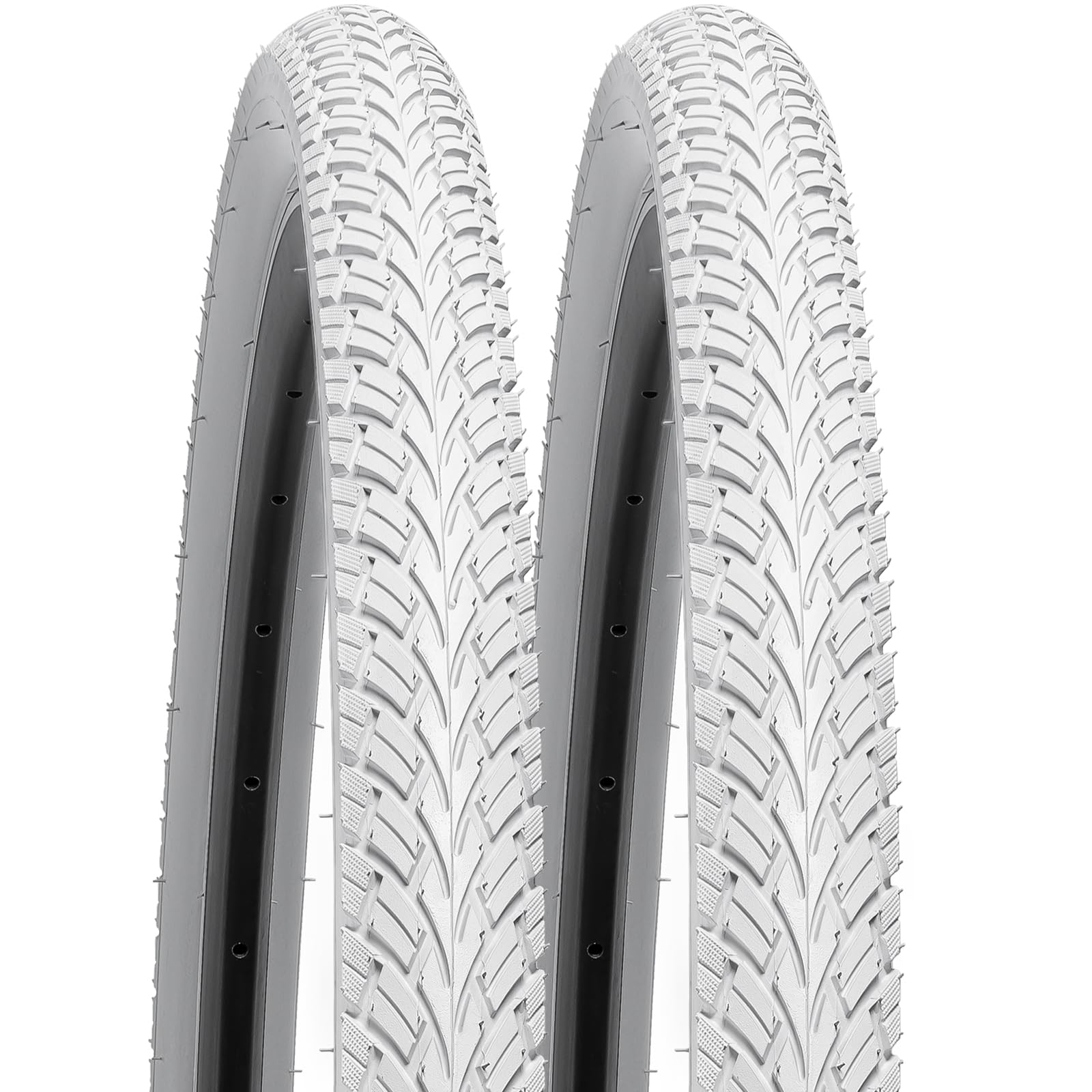 YunSCM 2PCS Foldable 700C Bike Tyres 700x45C ETRTO 47-622 Compatible 700x43C 700x44C 700 x 45C 700x46C 700x47C Bicycle Tyres - White