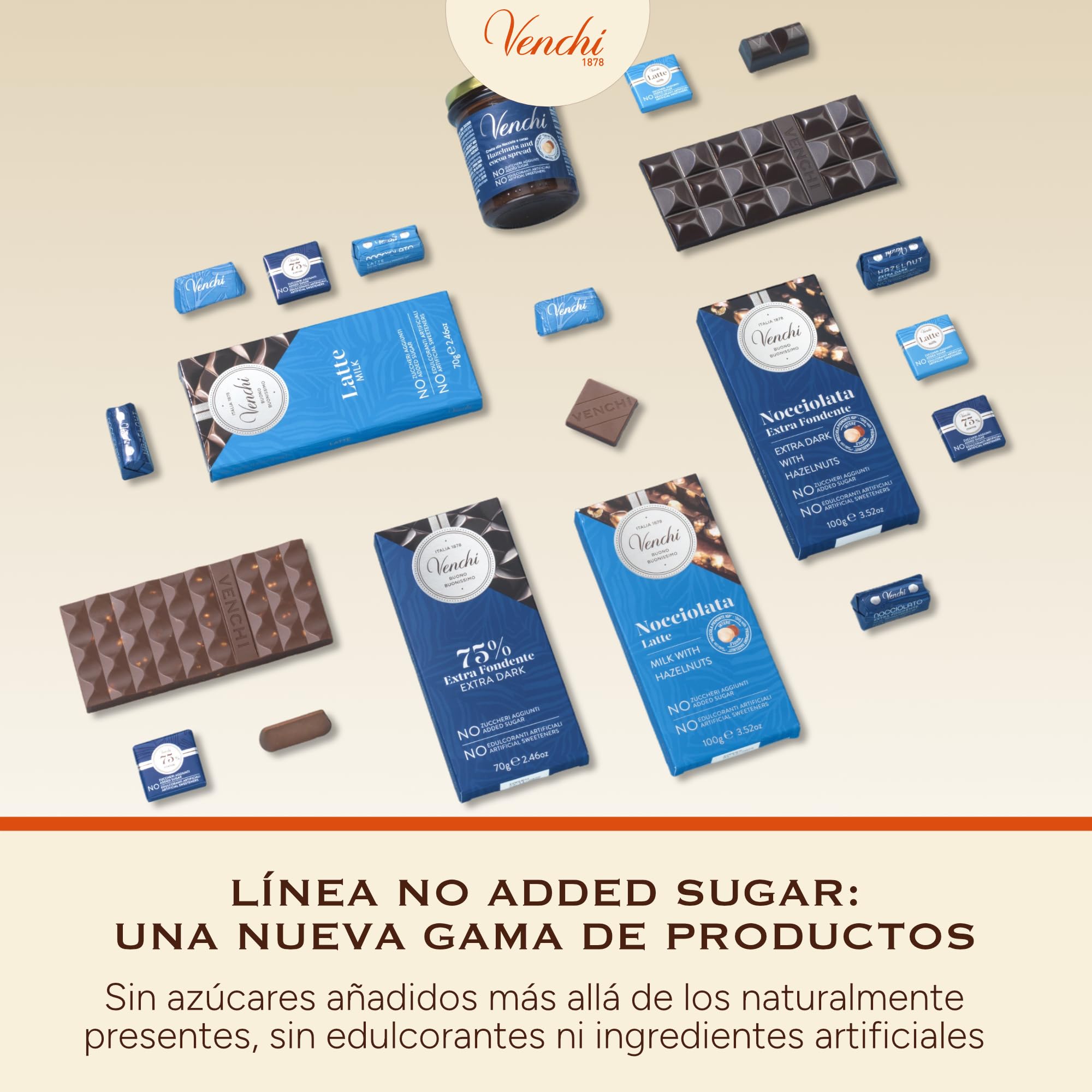 Venchi - Minilingote de Chocolate con Leche con Avellanas -70 % Azúcares - Bombón con Avellanas del Piamonte IGP Enteras, 1 kg - Sin Gluten