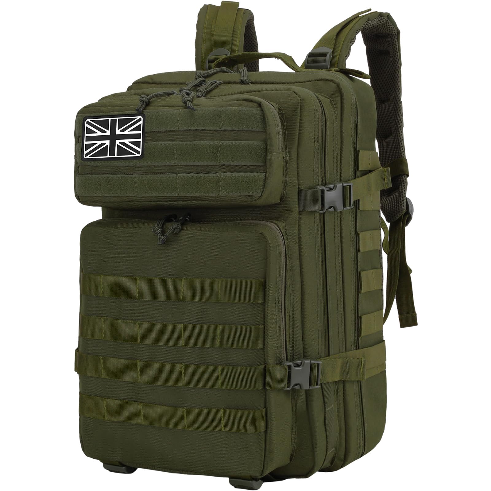 Delgeo 45L Military Tactical Backpacks Molle Army Assault Pack 3 Day Bug Out Bag Hiking Treeking Camouflage Hunting Rucksack
