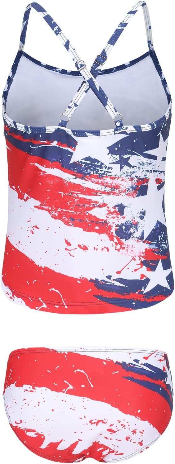Girls Two Piece Swimsuits Tankini Bathing Suit for Kids Hawaiian Swimwear Set 3-16 Years
