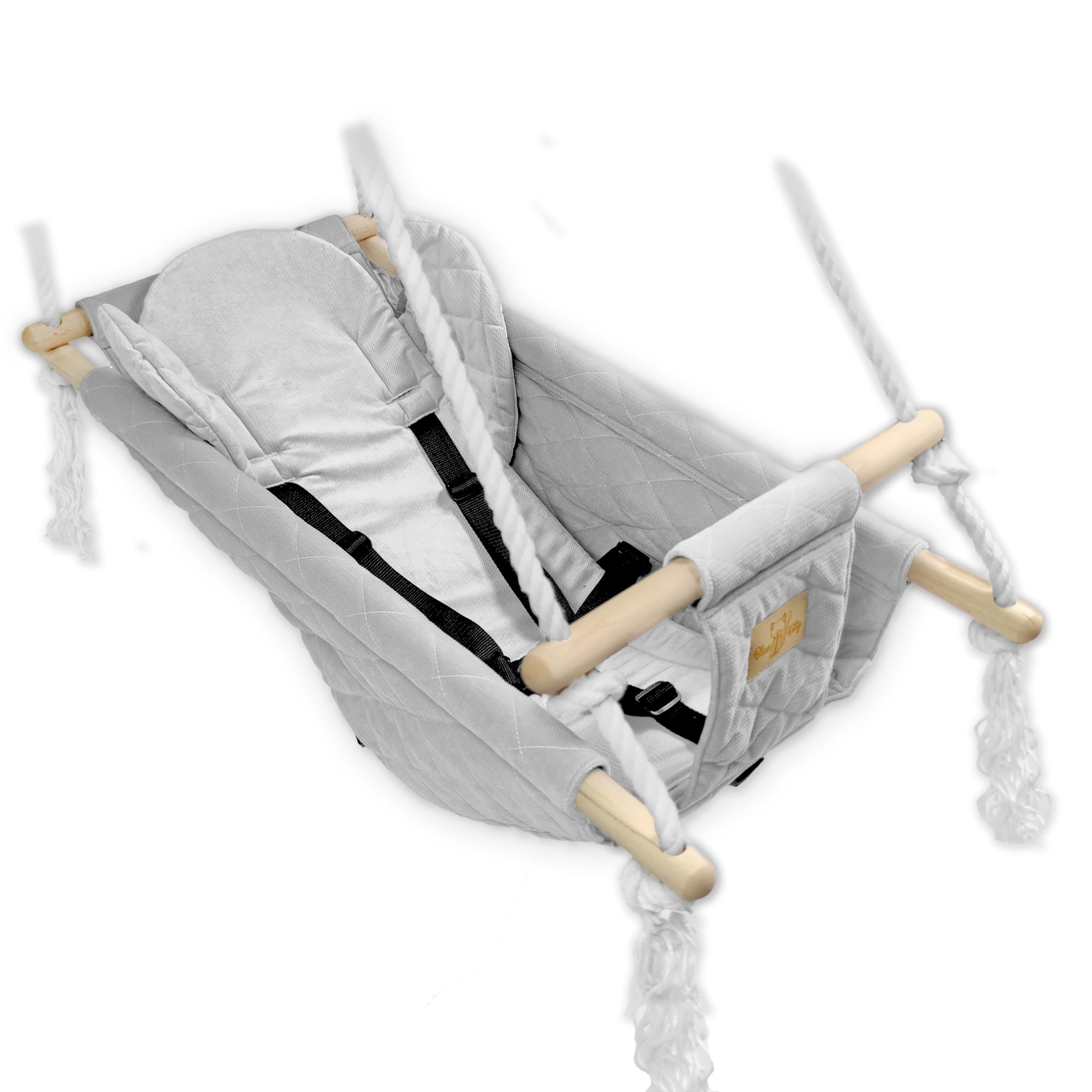 BlueKitty Wiege; Schaukel; Liegestuhl für Kinder; Babyschaukel; Kinderschaukel mit Kissen; Schaukel für Haus und Garten; Babyschaukel, Stoffschaukel, Kleinkindschaukel, Holzschaukel