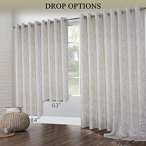 Miniatura 7 de always4u Cortinas de terciopelo suave de 95 pulgadas de largo, cortinas de lujo para dormitorio, cortinas de ventana con estampado dorado para sala