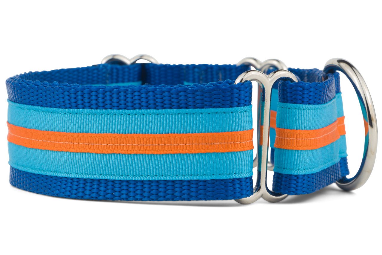 If It Barks - 1.5" Martingale Collar for Dogs - Stripe Design - Adjustable - Strong and Comfy Nylon - Ideal for Training - Made in USA - Small,