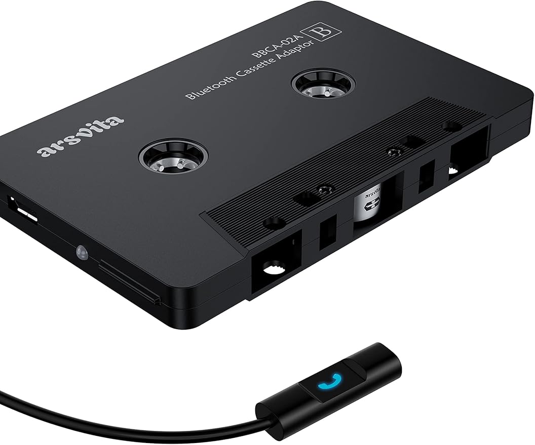 arsvita Bluetooth 5.0 Cassette to Aux Adapter for Car, Tape Audio