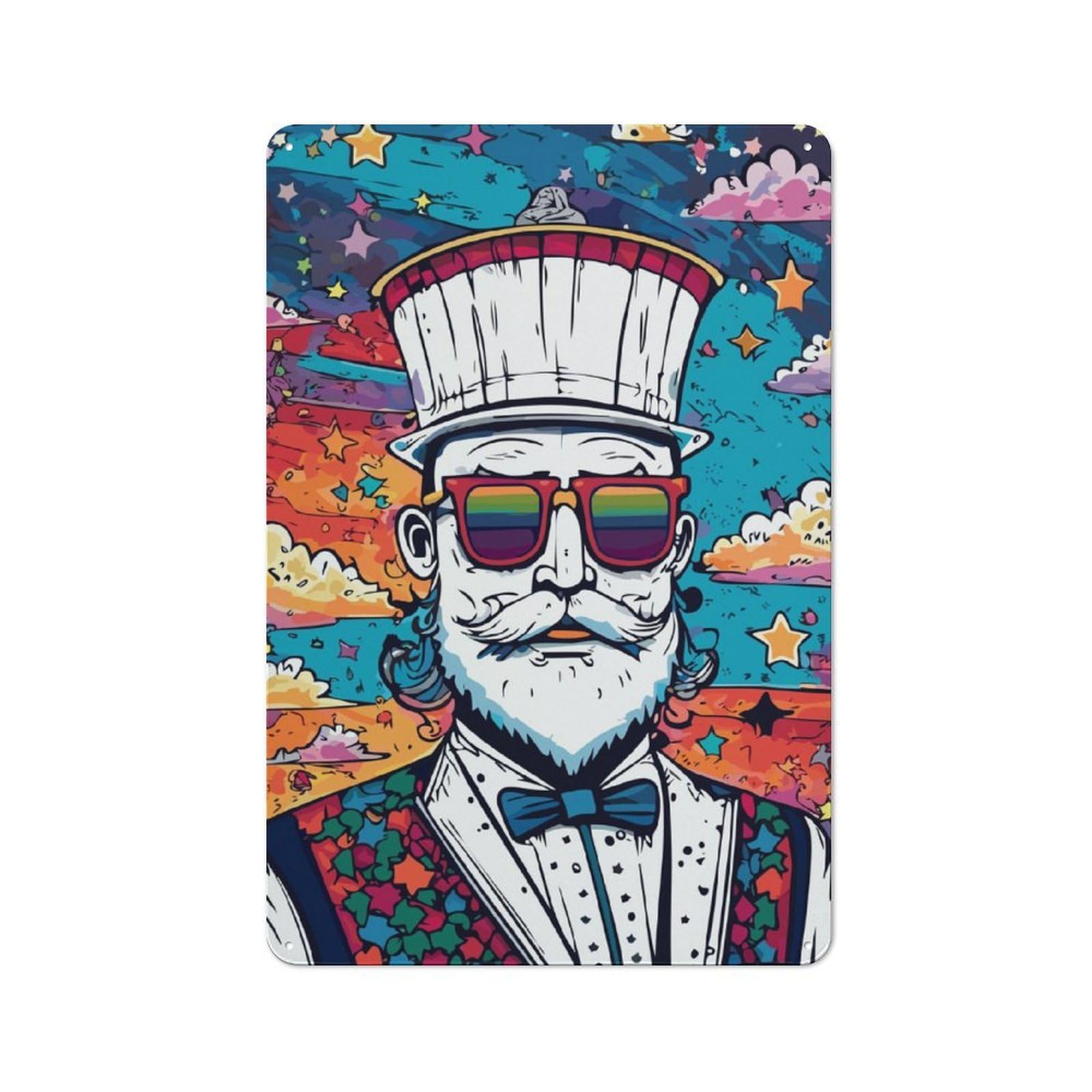 Junmoney The Gentleman I Metal Sign 30X20cm With For Pub Or Café, Retro Decor, For Cooler-Month Interiors With Retro Character