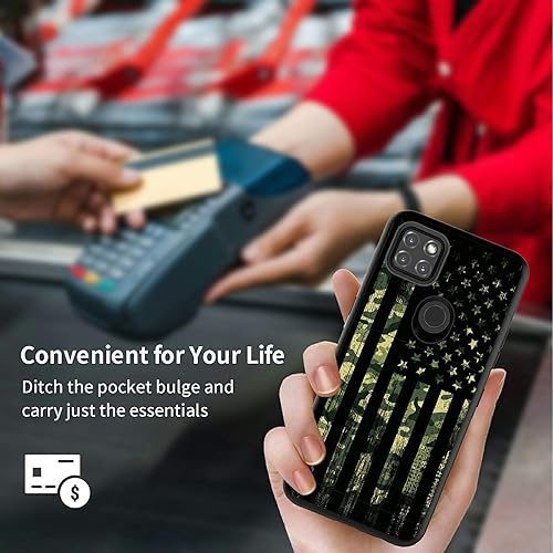 Miniatura 6 de Funda tipo cartera para Motorola One 5G AceMoto G 5G (2021) con soporte para tarjetas oculto, ranura híbrida de doble capa para tarjeta de