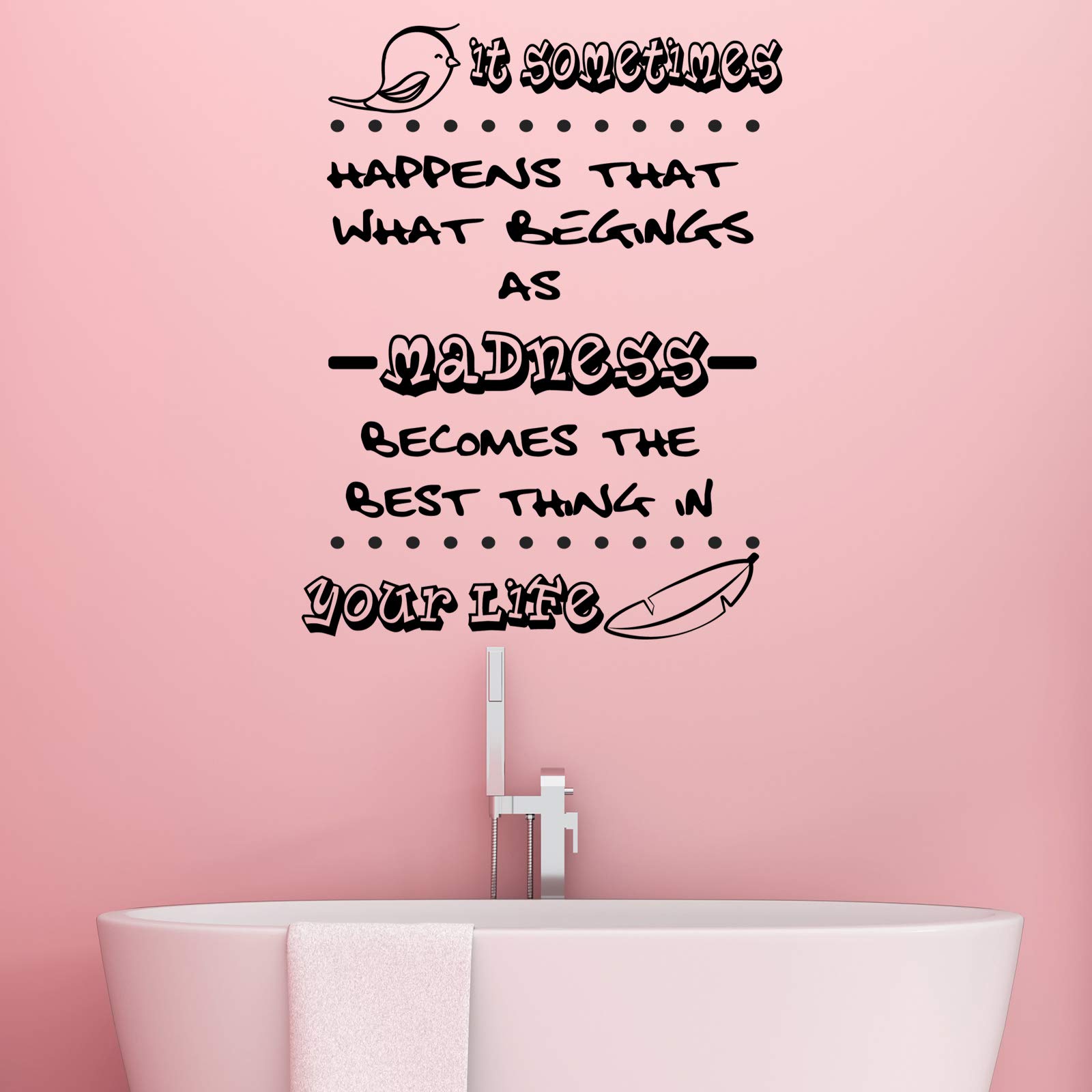 Vinilo de pared decorativo en Inglés "IT SOMETIMES HAPPENS.." Pegatinas de pared decorativa de frases celebres.Vinilo decorativo decoración hogar Docliick DC-118-ING