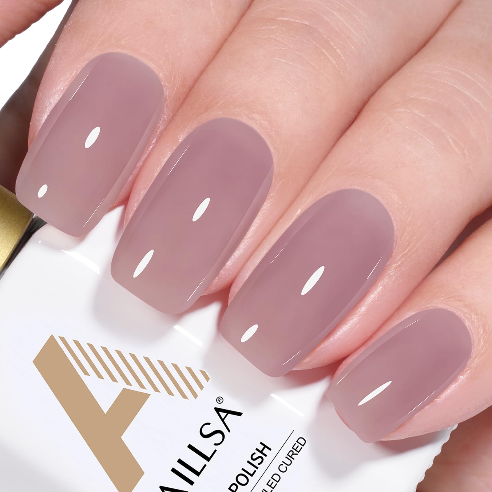 Amazon.com : AILLSA Nude Gel Polish Crystal Violet Jelly Gel Nail