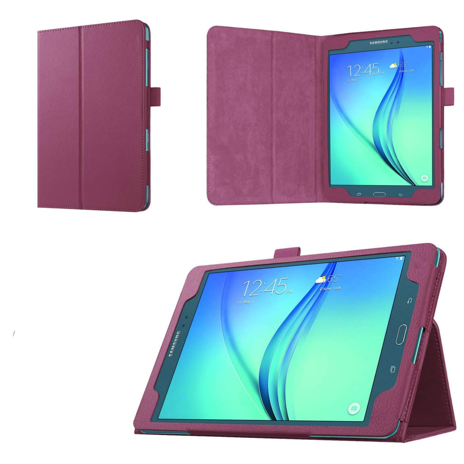 Asng for Samsung Galaxy Tab A 8.0 2015 Case - Slim Folding Cover Case with Auto Wake/Sleep and Stylus Pen Loop for Galaxy Tab A 8.0 Tablet SM-T350