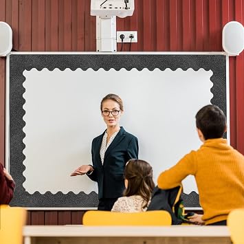 69Feet Bulletin Board Borders, Board Trims Shiny Decorative Border Trims Sparkle,Classroom Decor,Poster Board, Whiteboard, Wall Decoration,Party, Decoration with Classroom Border(Black)