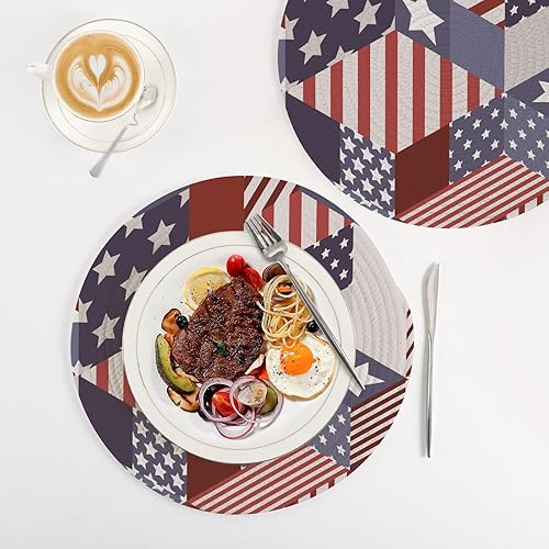 Miniatura 4 de 3 Pcs High Heat Trivet USA Flag Seamless for Hot Pots and Pans 15in Cotton Thread Weave Pot Holder Set Holder for Bowl Hot Water Pad