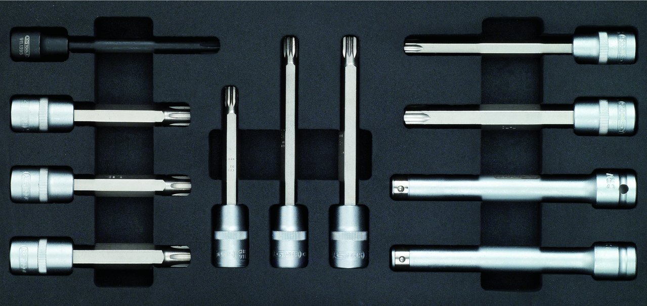 KS Tools 911.4460 Zestaw kluczy nasadowych do śrub głowicy cylindra 11-szt, 1/2"