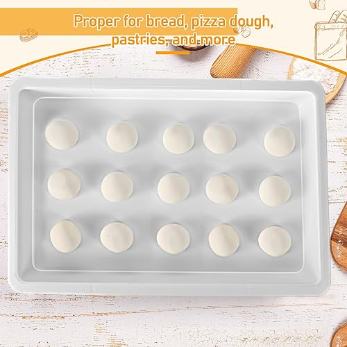 Miniatura 6 de Tioncy Caja de 4 unidades para masa de pizza, bandejas apilables con tapas, contenedor de almacenamiento de pizza plegable para almacenamiento de