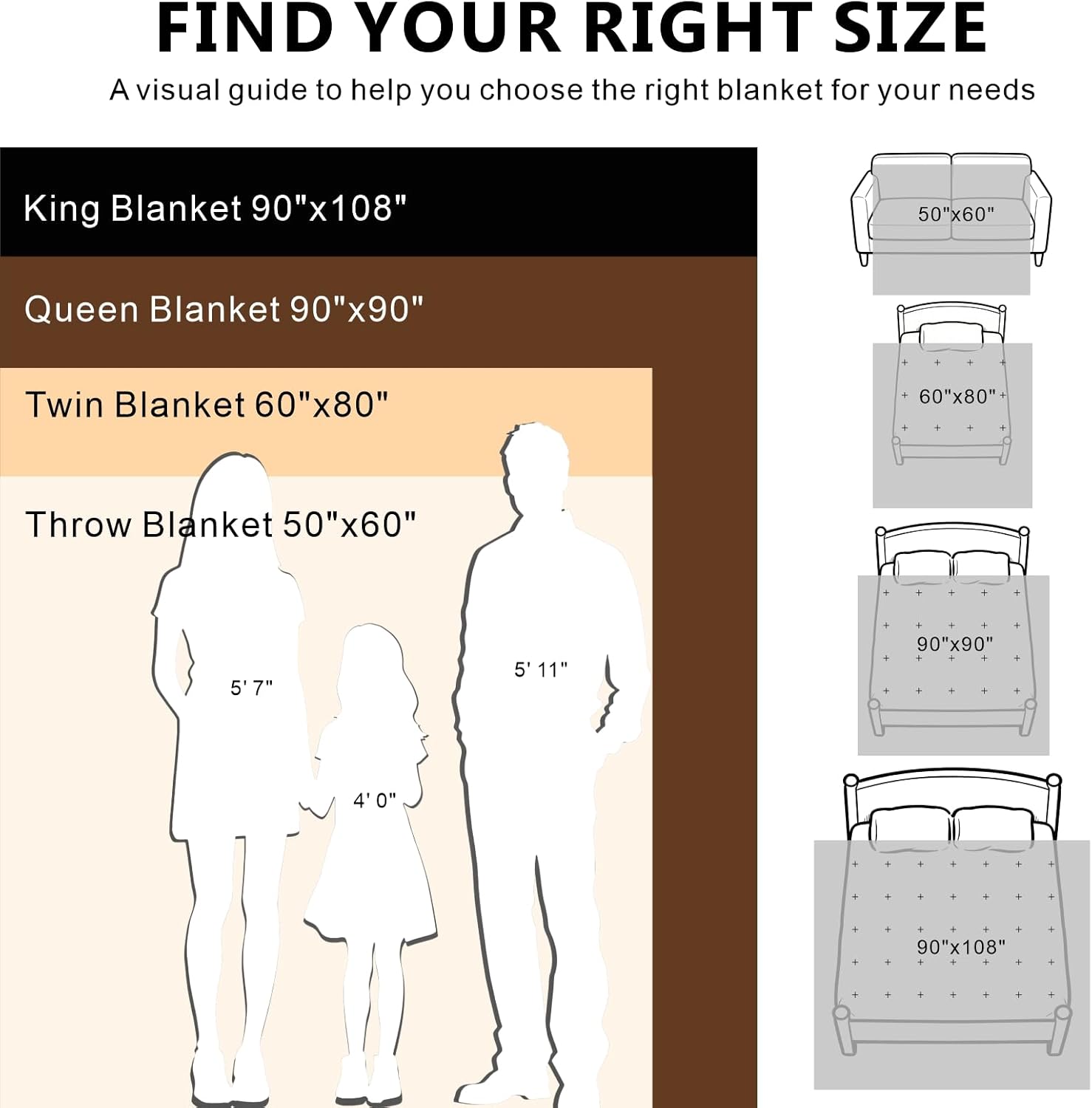 Queen Size Cow Blanket for Couch Bed, Soft Cozy Fleece Cow Printed Blanket for All Seasons 90"x90" (Dark Brown) - Image 2