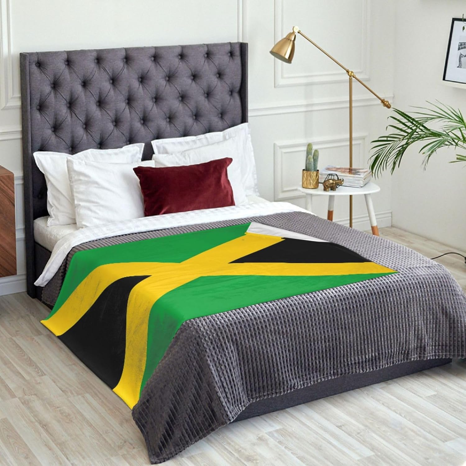Jamaica Jamaican Flag Throw Blanket Flannel Blankets Soft Warm Cozy Lightweight Bed Throws for Bedroom Living Room Sofa Couch Home Decor 60“x50” - Image 4