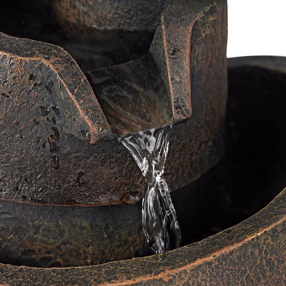Bronze Faux Stone 3-Tier Tabletop Water Fountain