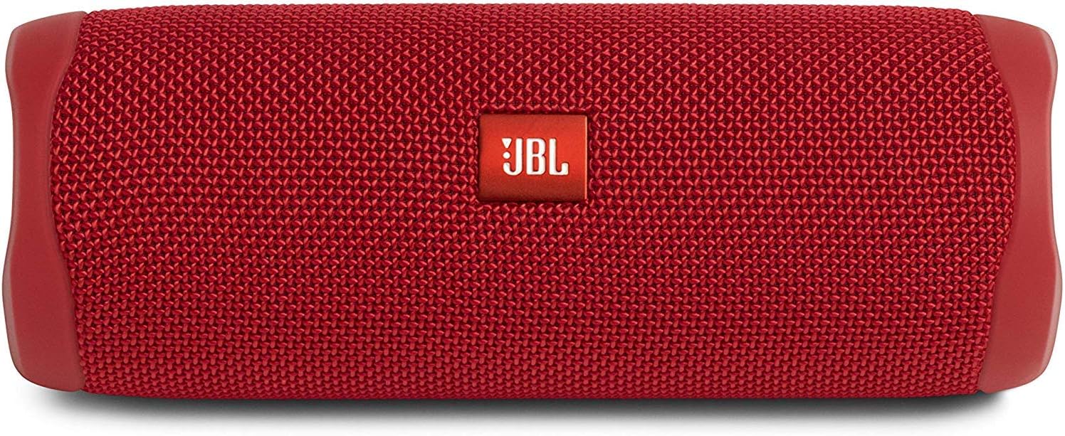 Crazy Deals JBL FLIP 5 Portable Speaker IPX7 Waterproof On-The-Go Bundle with WRP Deluxe Hardshell Case (Red)