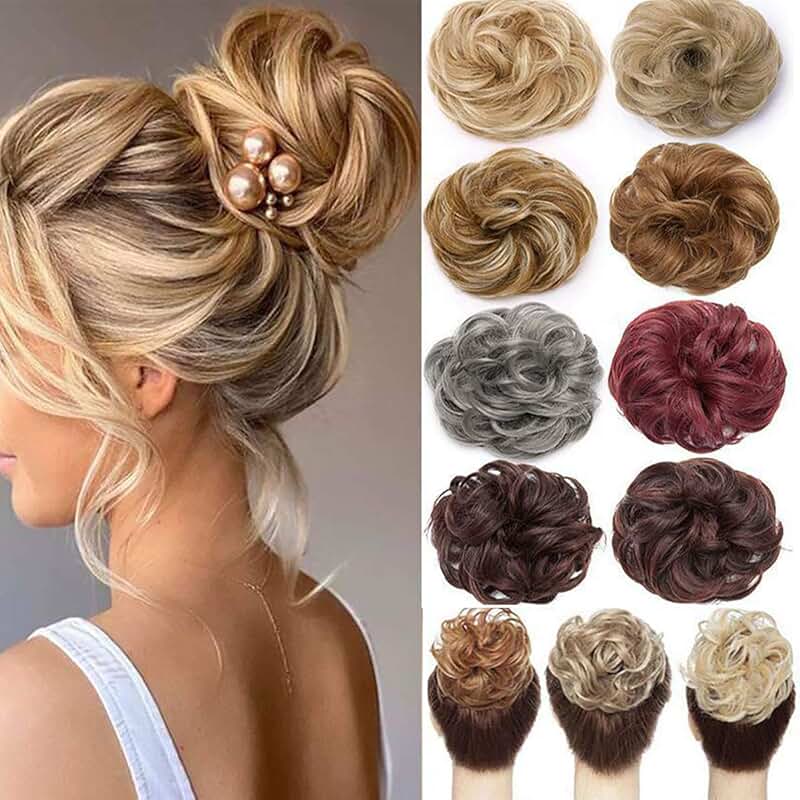 Amazon.co.uk red messy bun hair piece