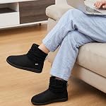 Longbay Women's Warm Chenille Knit Bootie Slippers Memory Foam Comfy Suede Fluffy Faux Fur Memory Foam Winter Boots House Shoes