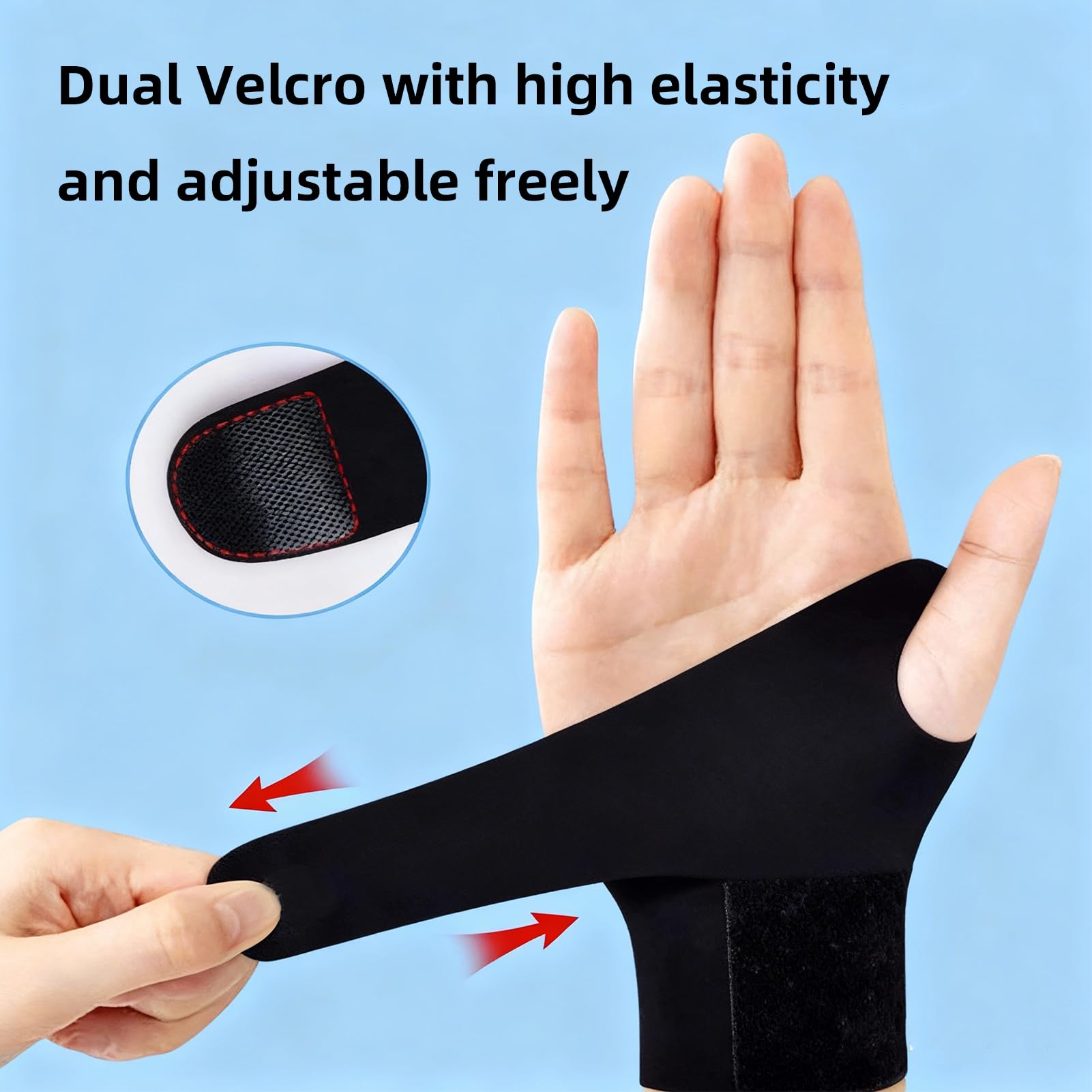 2PCS Tutore Polso Sottile, Polsiera Ortopedica Regolabile per Tendinite, Tutore per Tunnel Carpale Sinistro e Destro, Compressione Traspirante per Sport, Palestra, Computer, Dormire (Nero)
