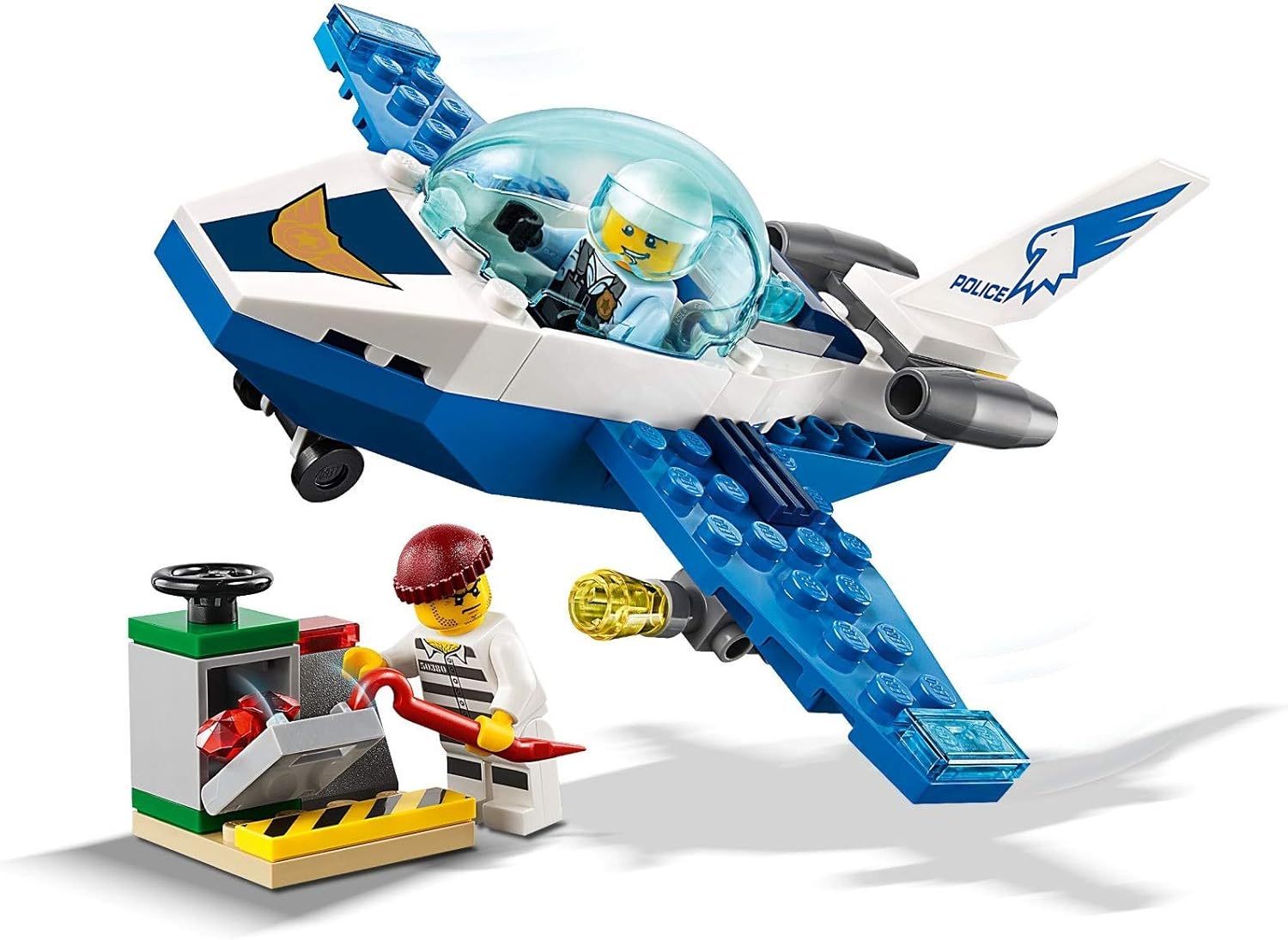 City Police Sky Police Jet Patrol Playset, Minifigures & Accessories, Police Toys for Kids