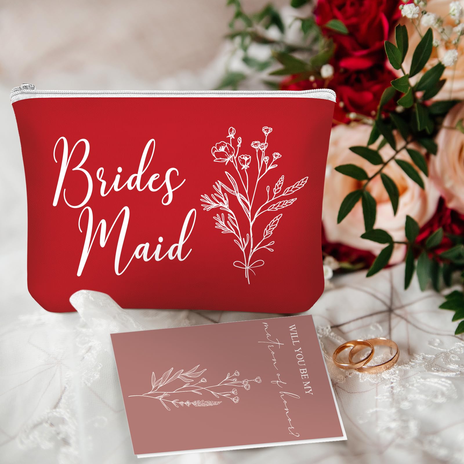48-Piece Bridesmaid Proposal Gift Set with Bags, Scrunchies, Bracelets and Cards