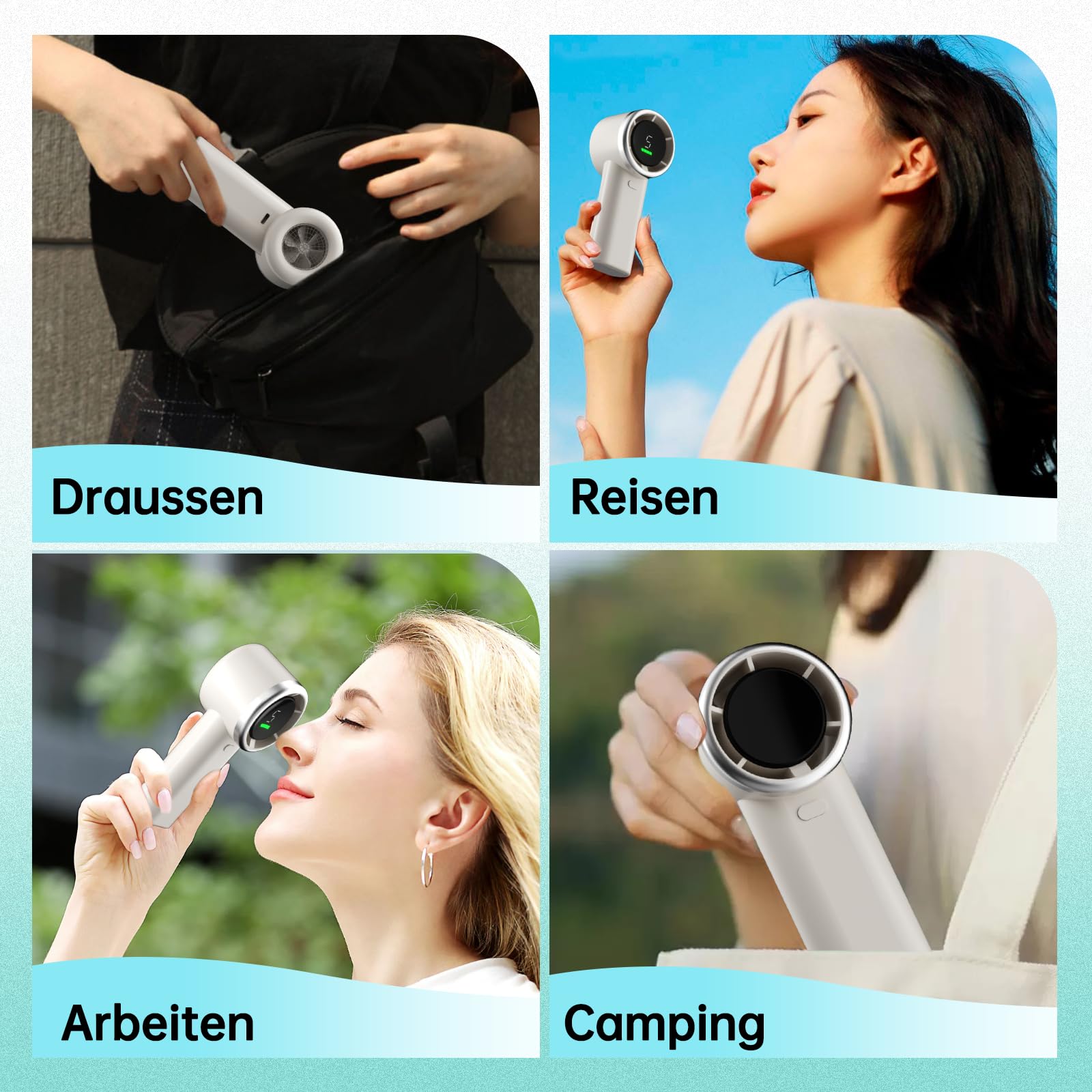 Wiederaufladbarer Handventilator - 5 Stufen Turbo W Produktbild-Vorschau 2