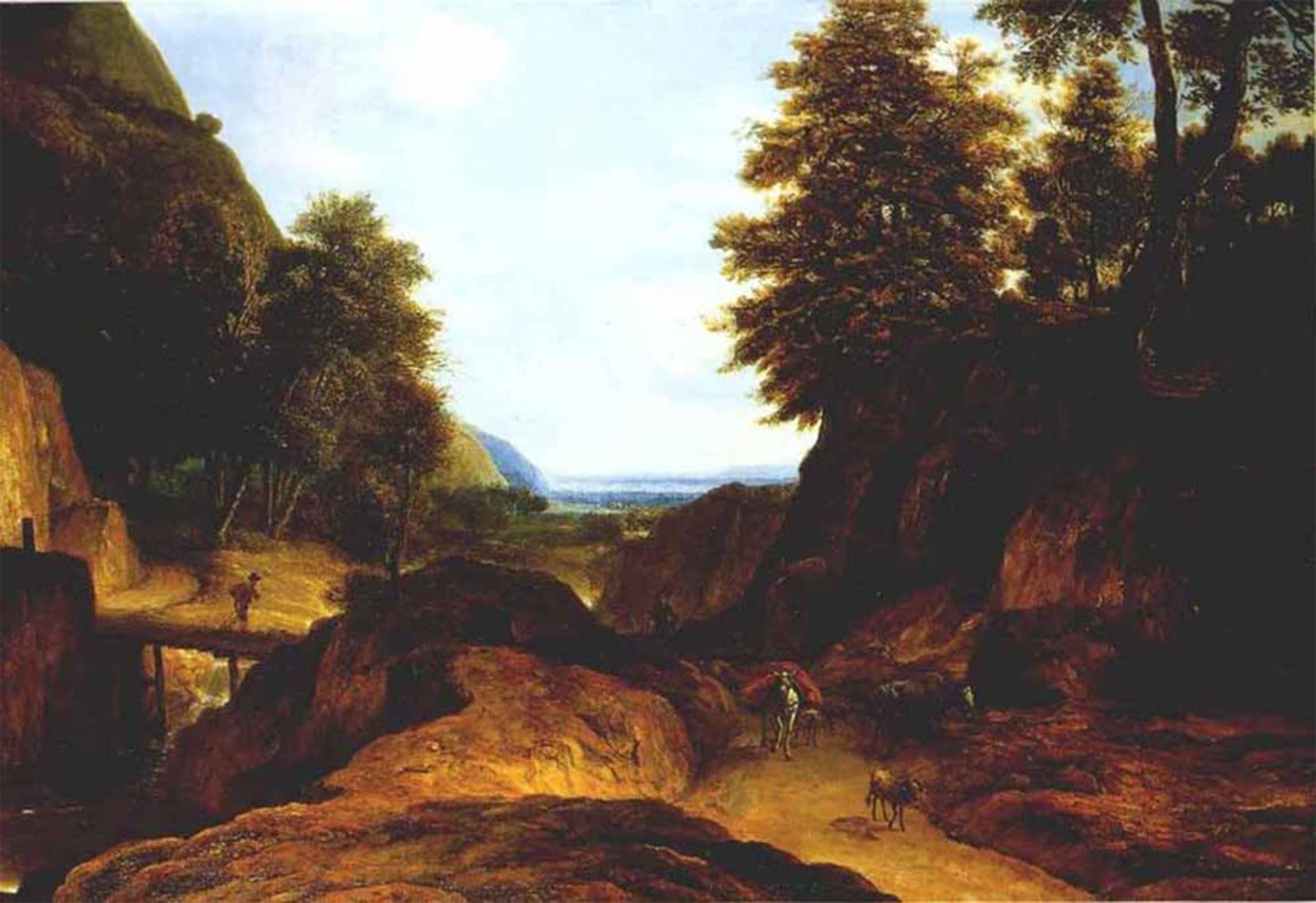 SERENDIPITP Retro Picture Poster Wall Art Pictures Painting Valley with Travellers by Roelandt Roghman Wall Art Canvas Print for Wall Decor 60x90cm