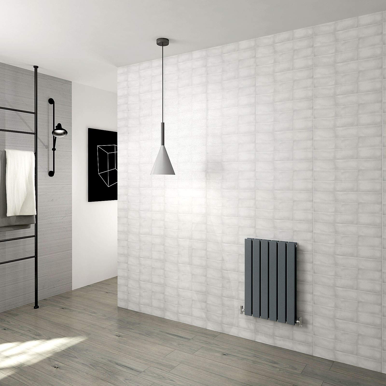 Horizontal Flat Panel Designer Radiator Central Heating Anthracite Rads Double 600x408mm