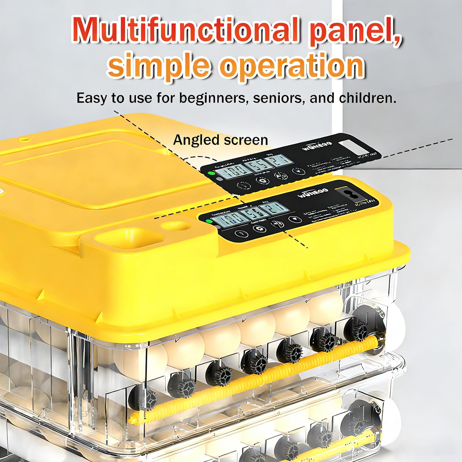 Incubadora Profesional con llenado automático de Agua, Contador de días, ovoscopia y Control climático Completo para máxima tasa de eclosión 48Eggs