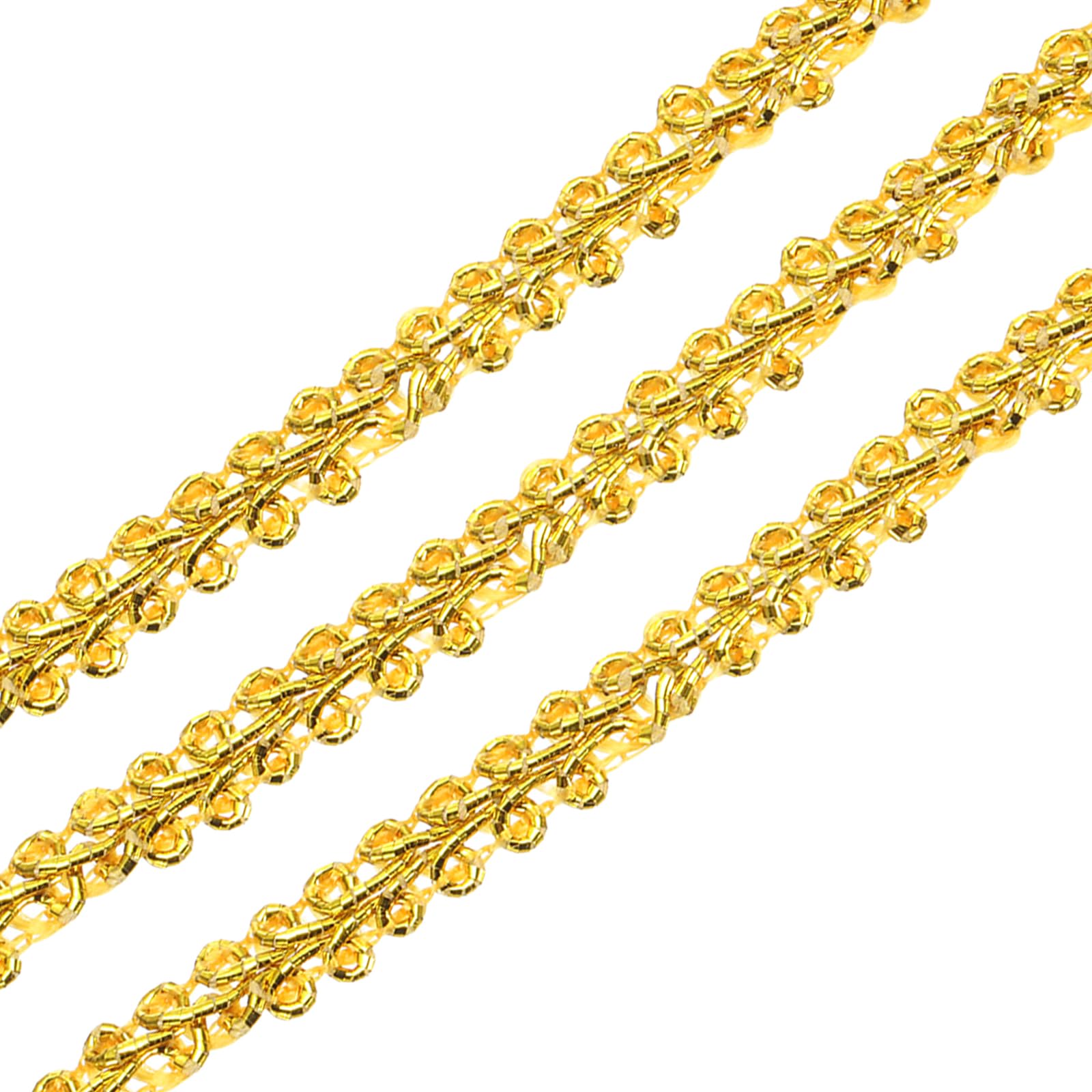 Garniture tressée gimp dorée de 45 mètres pour bordure de rideau robuste
