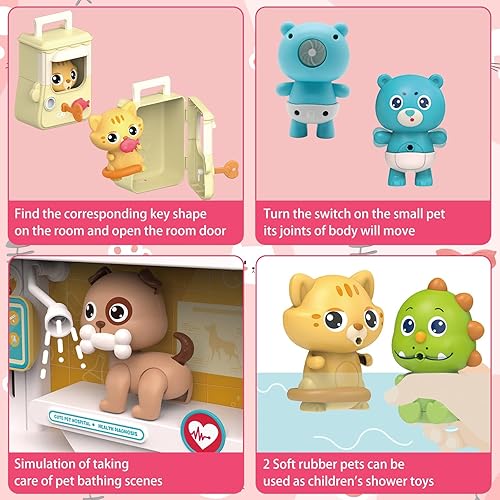Miniatura 4 de Kit médico de juguetes veterinarios para mascotas, juego de simulación de hospital, juguetes de clínica veterinaria con luz y sonido, juego de
