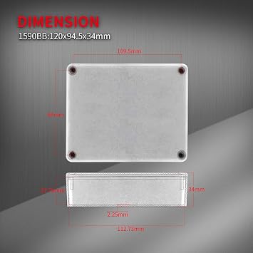 DaierTek 3pcs 1590BB Aluminum Metal Stomp Box Case Guitar Pedal Enclosure Effect Enclosure Stomp Box Unpainted 120x94.5x34MM