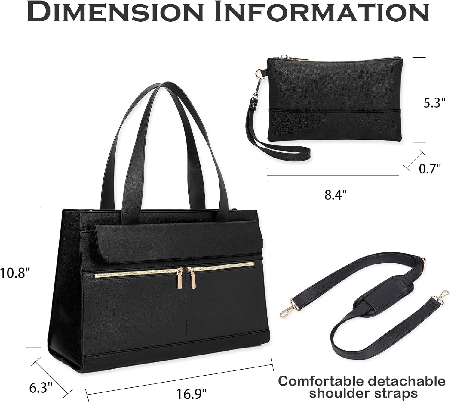 Laptop Bag for Women 15.6 Inch, Professional Tote Briefcase Purse, Eco-friendly Leather Teacher Bag Work Bag for Business