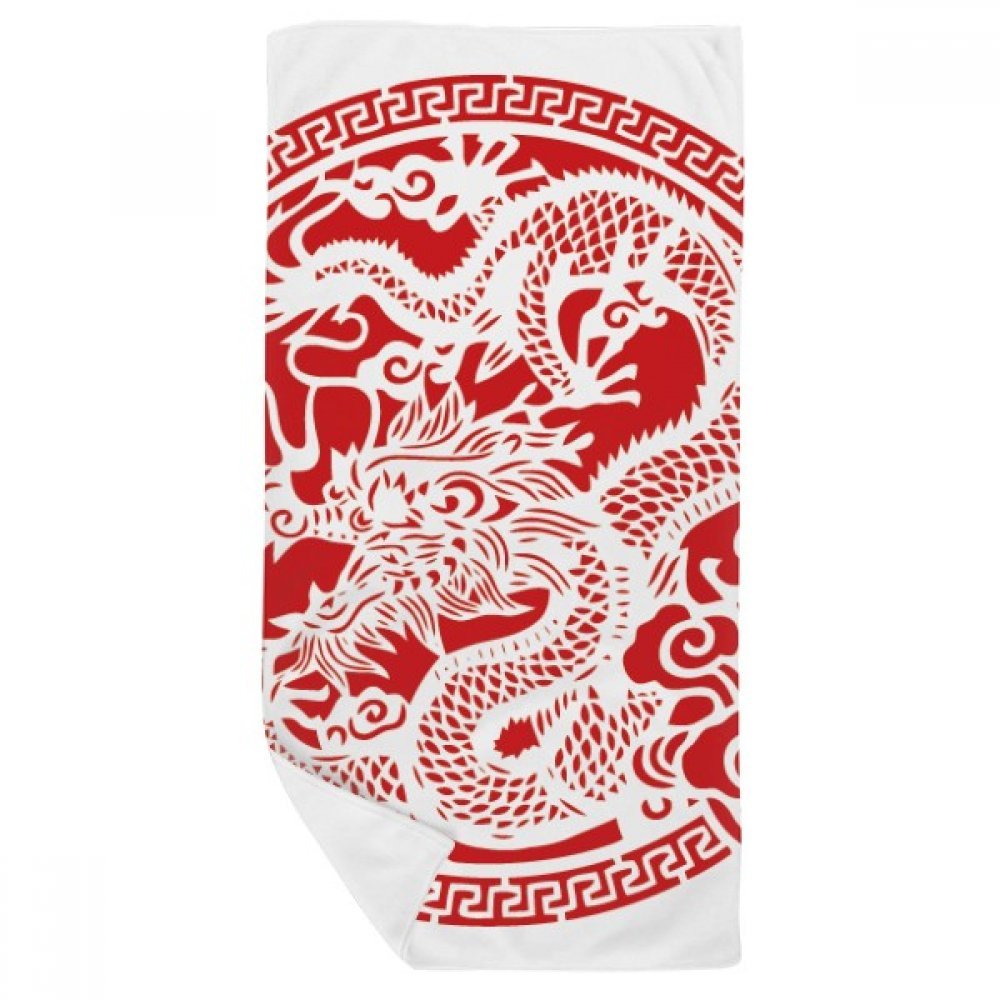 Serviette de bain dragon doux pour le visage, texture absorbante 35x70cm