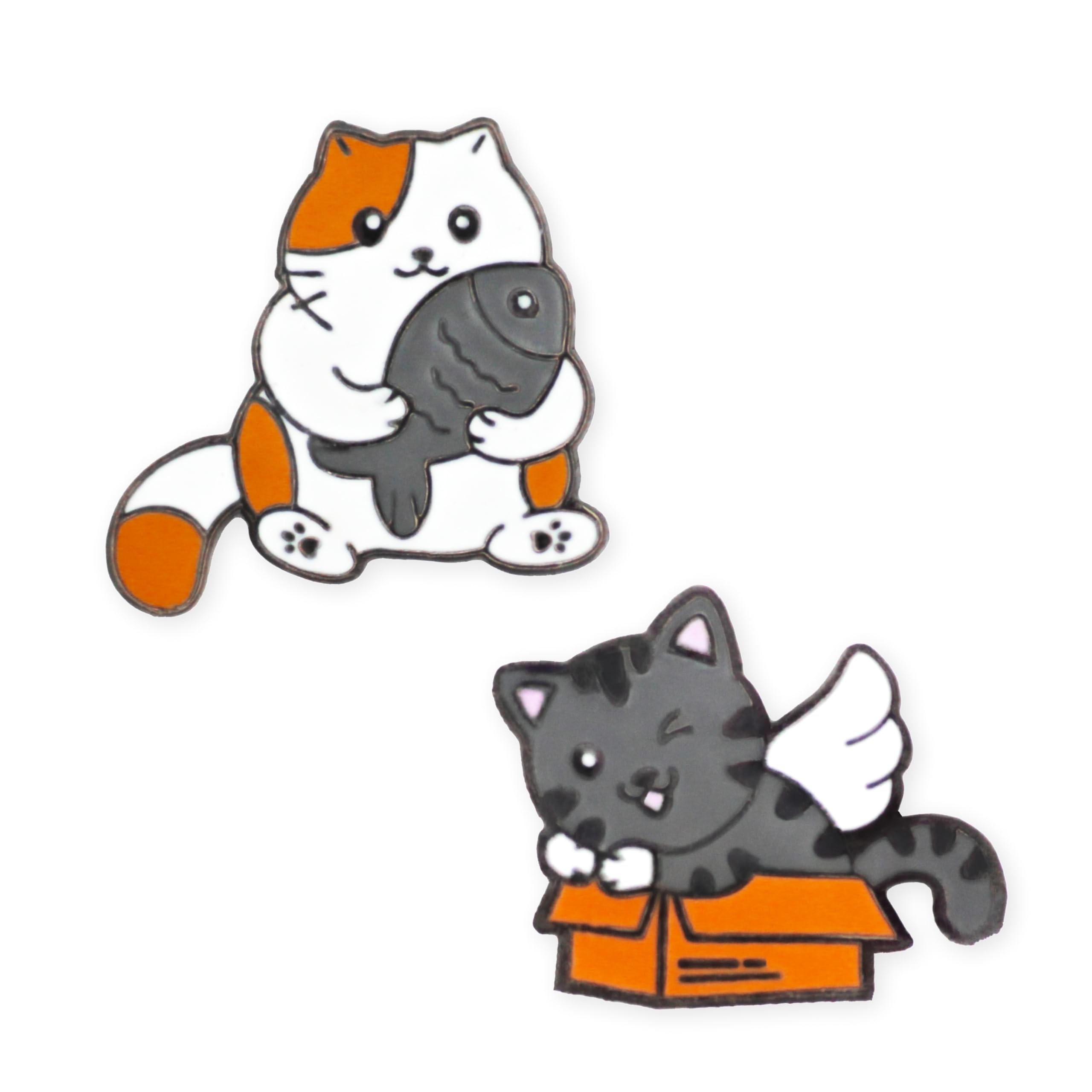 FURE Whimsical Cat Enamel Pins - Set of 2 Multi-colour Metal Enamel Pins for Men & Women (B0D22SHQJP) Amazon Price History, Amazon Price Tracker