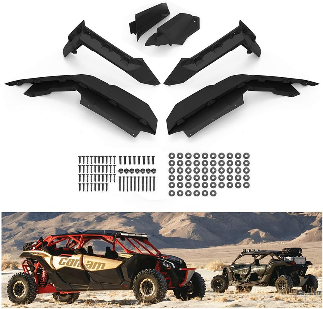 KIWI MASTER Fender Flares Extended for 2017-2026 Can-Am Maverick X3 Accessories Extensions Mud Flaps Guards 715002973