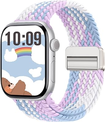 Braided Magnetic Bands Compatible with Kids Apple Watch Band, Adjustable for Small Wrist | Compatible with Series 1-10/SE/Ultra | 38/40/41/42/44/45mm/46mm/49mmSoft & Durable Replacement Strap