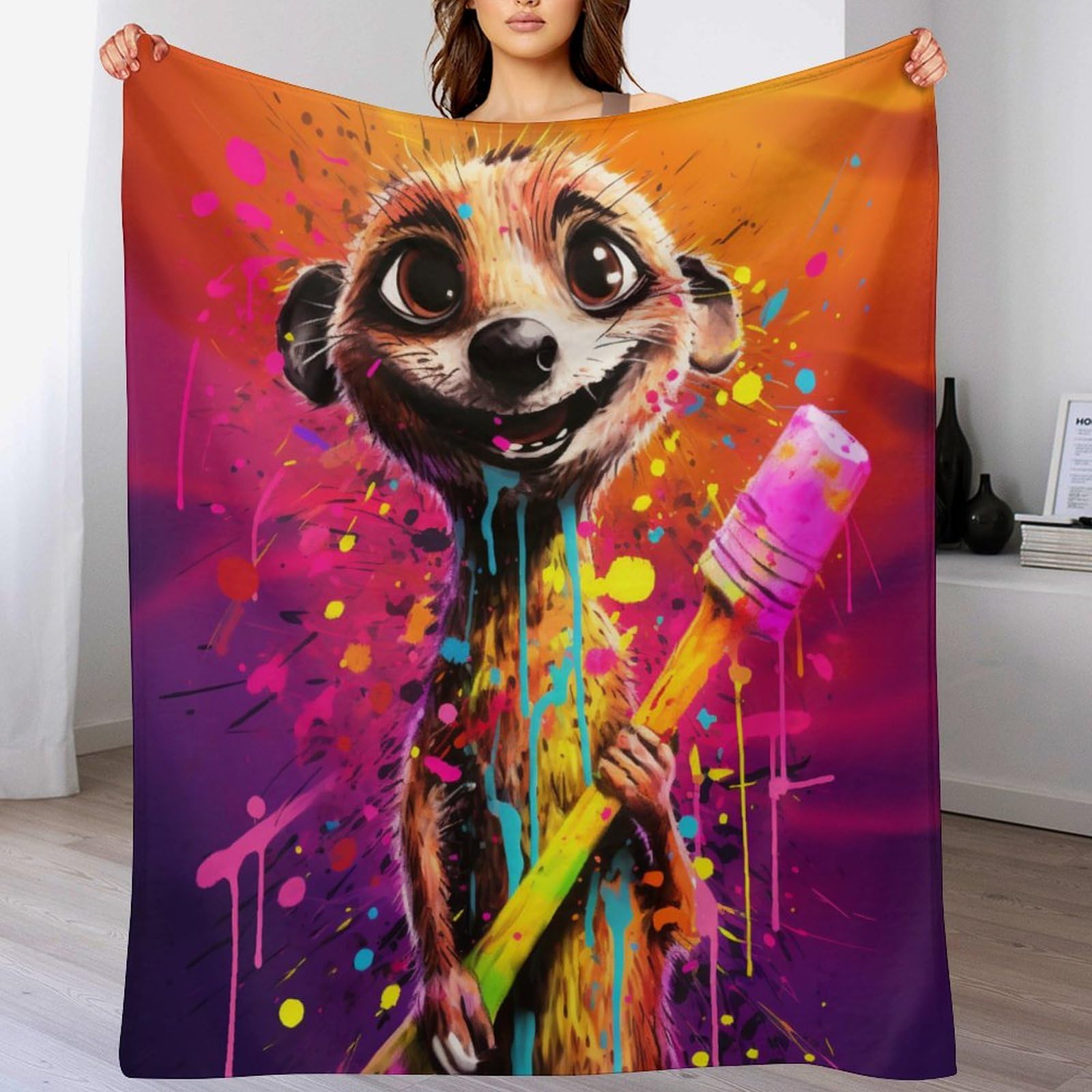 Couverture polaire flannel suricate : fini le froid sur le canapé, sommeil réparateur