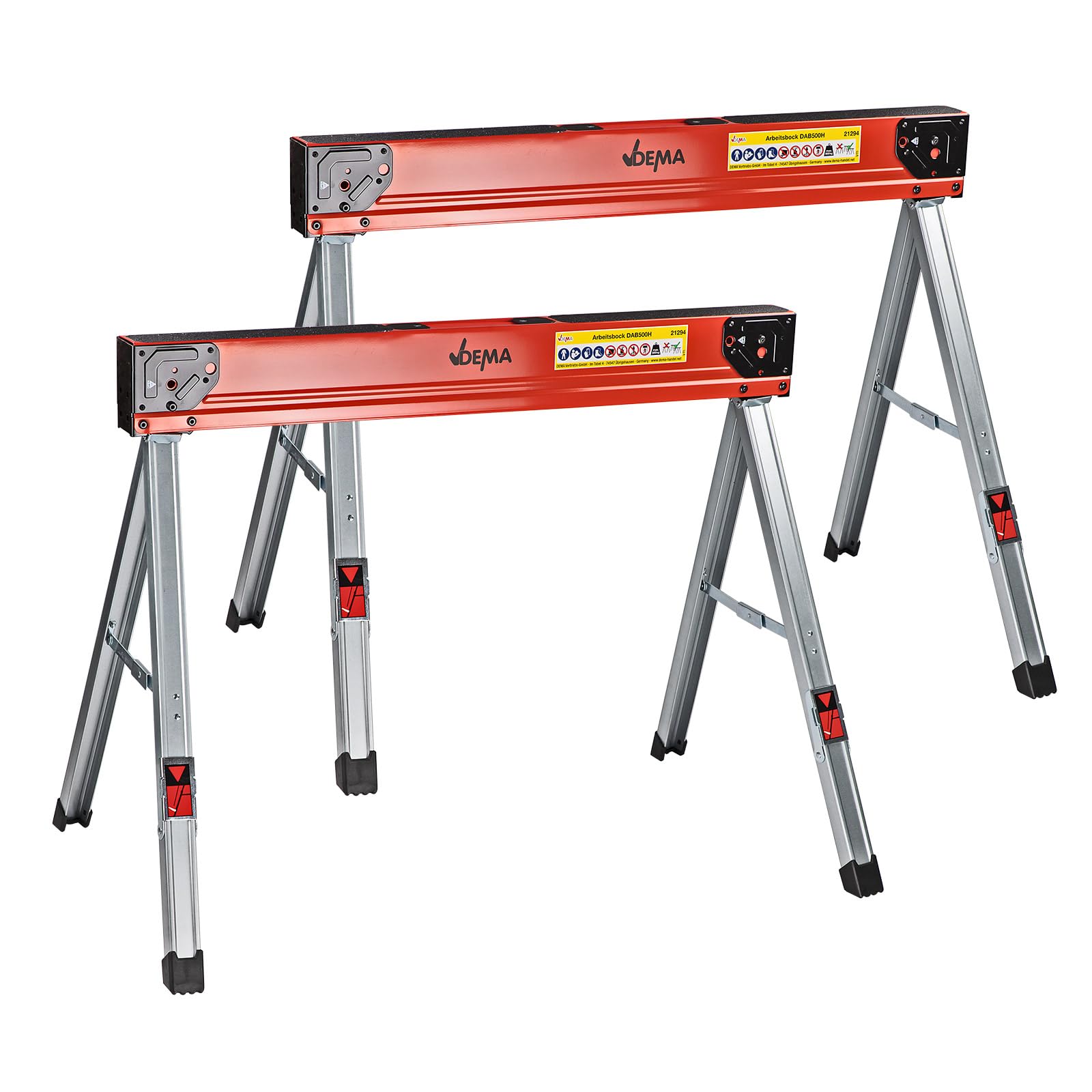 2 x Metall Arbeitsbock Klappbock Stützbock Unterstellbock Böcke Set belastbar je Bock 500 kg