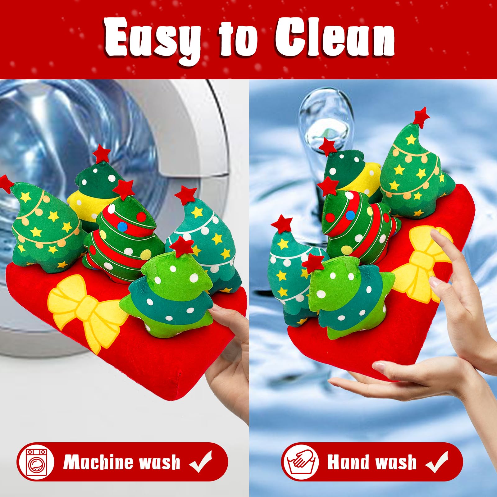 Juguetes de Navidad para perros, juguetes interactivos para esconder y buscar, rompecabezas chirriantes de felpa para el aburrimiento y la estimulación, juguetes de enriquecimiento para perros