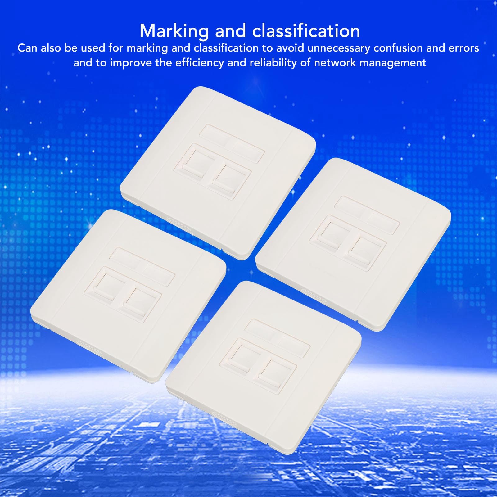 30pcs Ethernet Plaque Murale Double Ports RJ45 RJ11 Réseau Prise Murale pour le Câblage Connexion