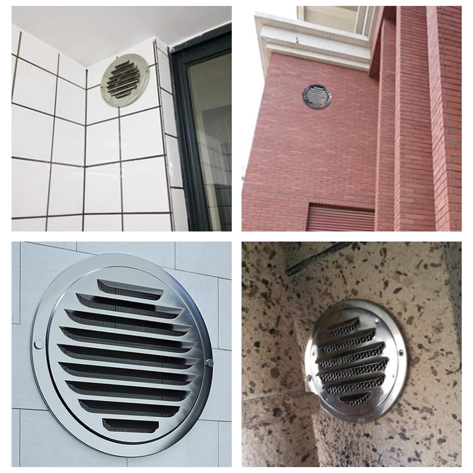 Lüftungsgitter Rund Abdeckung Edelstahl, Belüftung Insektenschutzgitter, Lüftungsgitter Edelstahl, Edelstahl Ablufthaube Lüftungsgitter, für Küche, Schlafzimmer, Bad, Büro ( Color : Silver , Size : 17