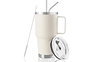 30 oz Premium Cream Tumbler With Handle For Optimal Hydration