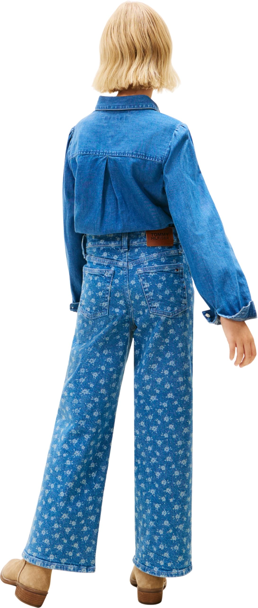 Tommy Hilfiger Mädchen Locker Mabel Wide Leg Flower AOP Jeans Kg0kg08960