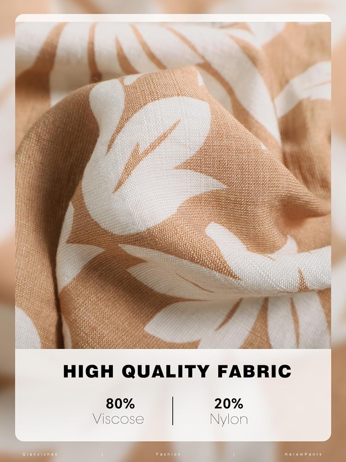 QIANXIZHAN Women's Harem Pants, Hippie Boho Pants High Waist Flowy Yoga Pants with Pockets - Image 5