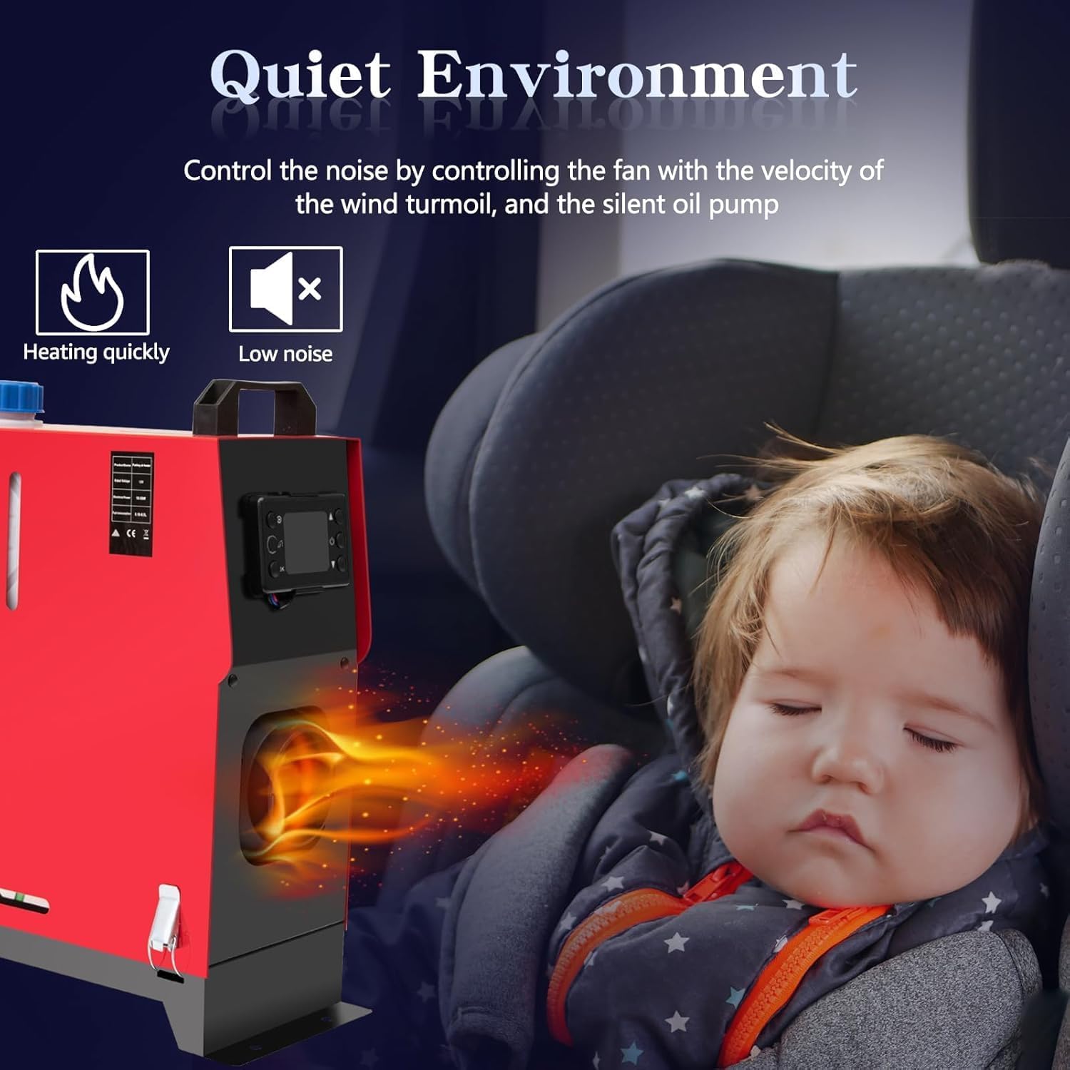 12 V 8 kW Nagrzewnica powietrza na olej napędowy – przenośny, wielofunkcyjny podgrzewacz postojowy z termostatem, ekranem LCD i pilotem do kampera, ciężarówki, garażu, przyczepy i łodzi