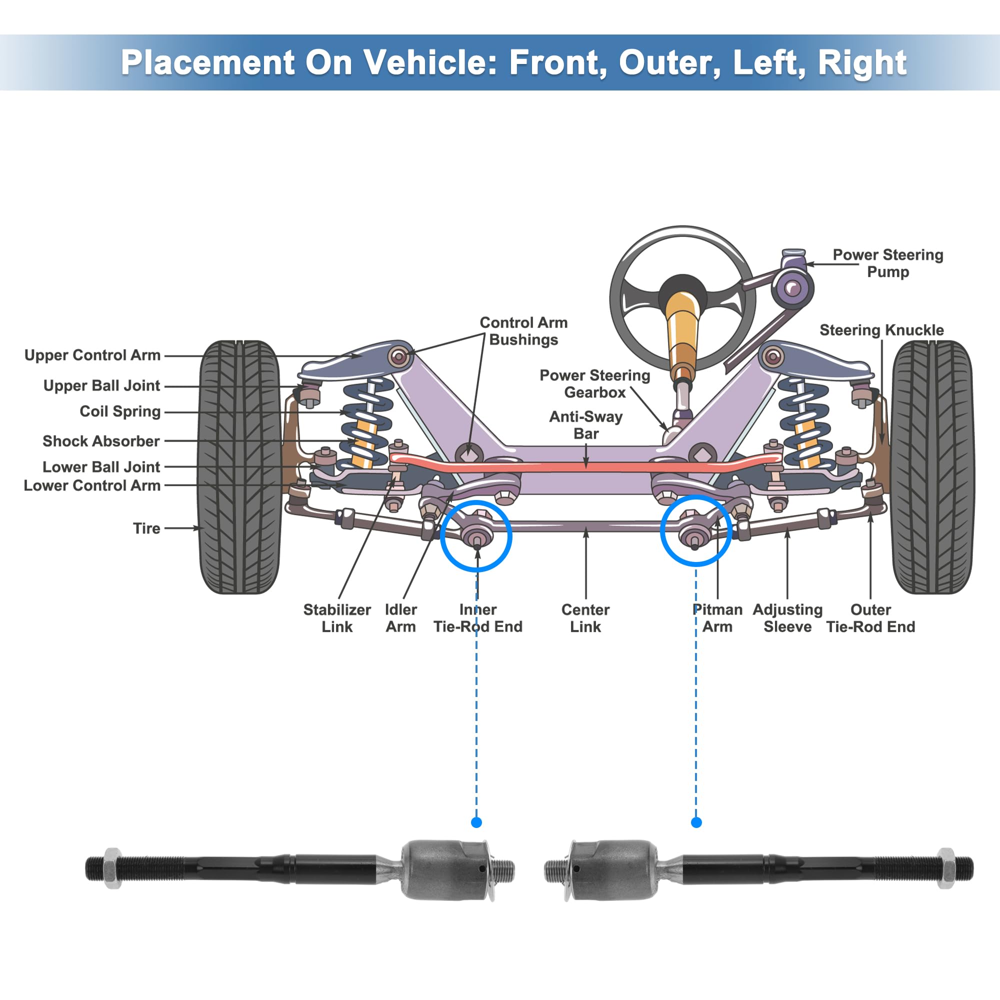 Terminais Direção Toyota Camry 1992-2001 - Kit 2 Peças EV301