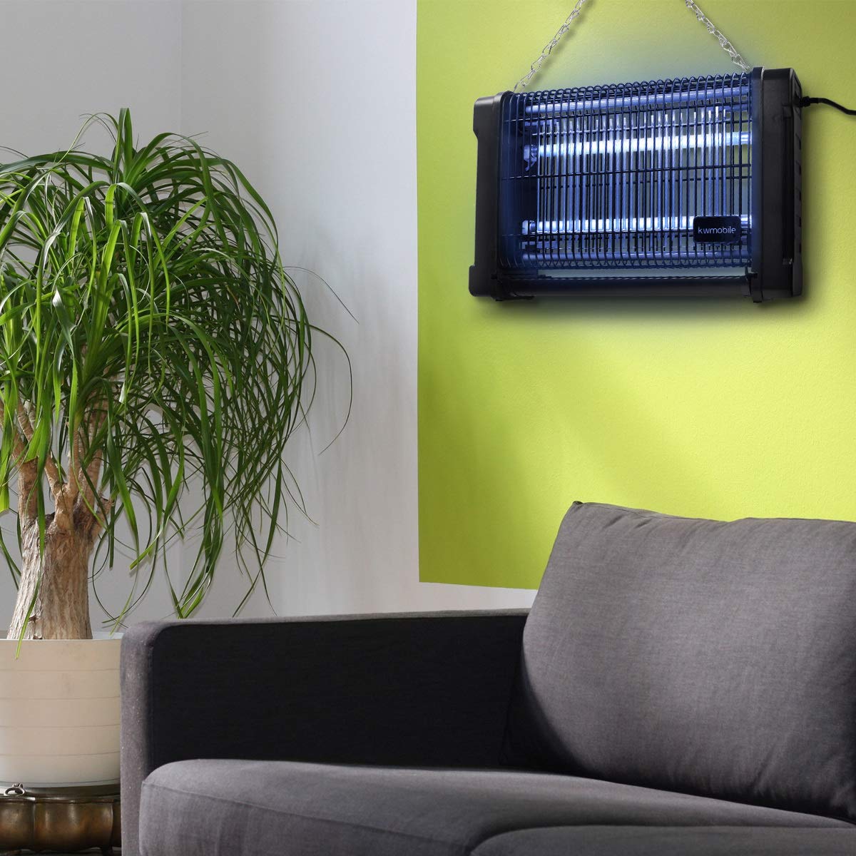 kwmobile Lámpara Mata eléctrica de 40 V - Luz UV Anti Mosquitos - Lámpara exterminadora de Moscas Avispas y Otros Insectos - con Gancho